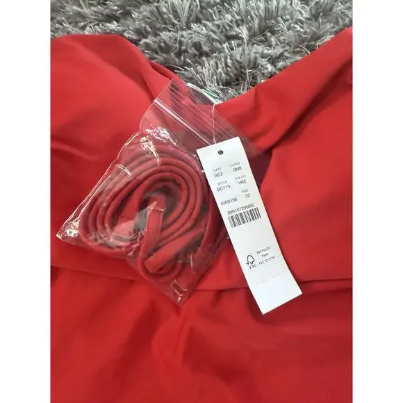 NWT J. Crew Gemma Ruched Strapless One Piece Bathing Swim Suit Adj Strap Size 22 - Picture 3 of 9
